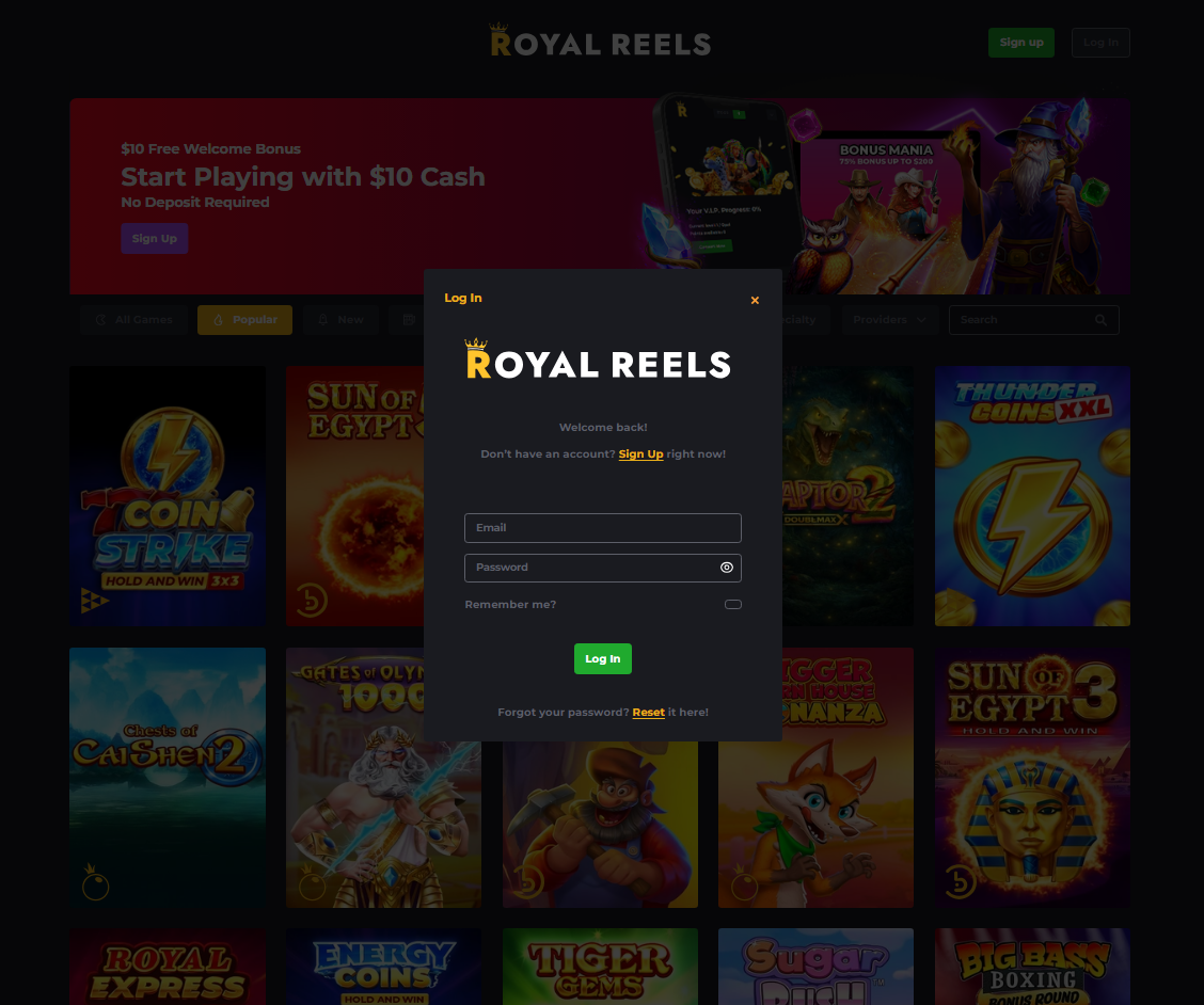 Royal Reels Login